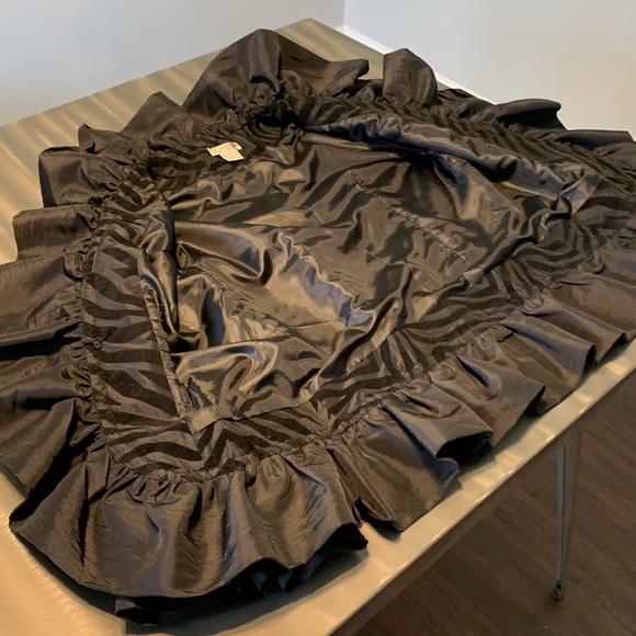 Grace Chuang Black Zebra Striped Ruffle Jacket Size XS - Picture 10 of 16